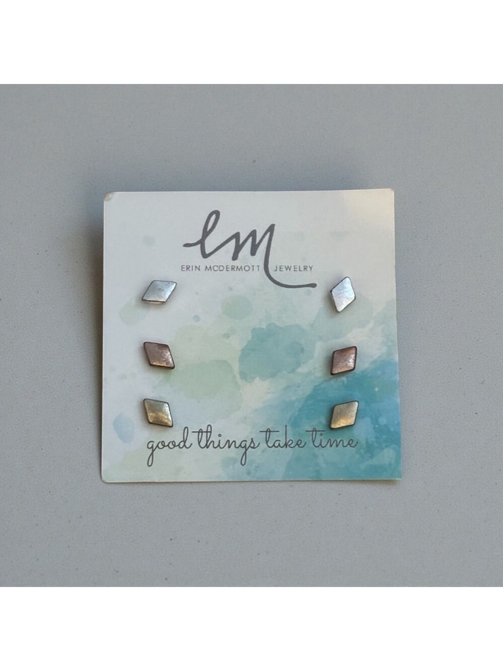 NEW Erin McDonald Jewelry Diamond Stud Earrings | 3-Pair Set